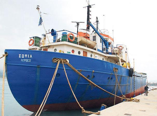 Skeppet Sofia är lastat med utrustning för att bygga upp infrastrukturen i Gaza.
