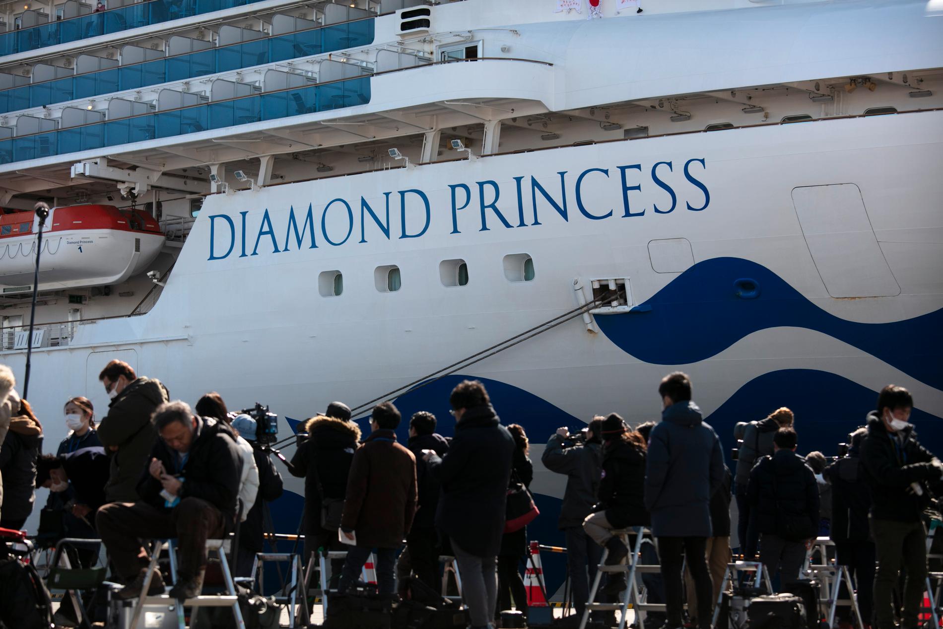 Över 630 människor från fartyget Diamond Princess i Japan har bekräftats smittade. Tre personer som befunnit sig på fartyget har avlidit. Arkivbild.