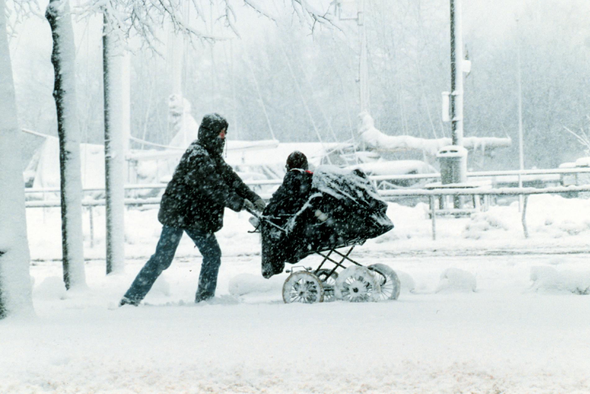 Snöoväder i Stockholm 1995. 