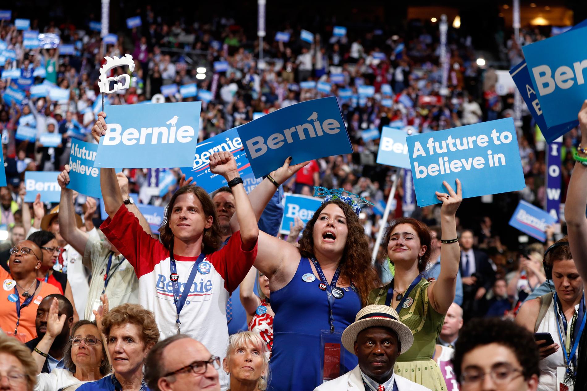 Vänsterns hopp Demokraten Bernie Sanders supportrar kommer tillbaka, hoppas Åsa Linderborg. Foto: AP
