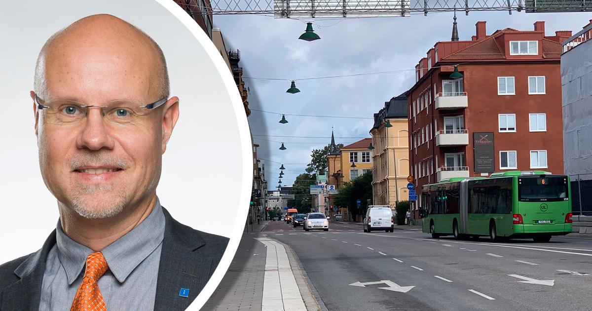 Ett ja till spårväg innebär nej till biltrafik på Kungsgatan, menar Jonas Segersam (KD).