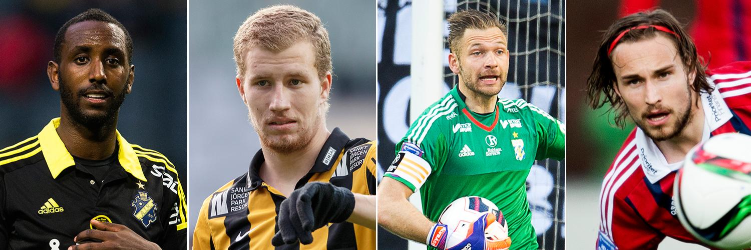 AIK:s Henok Goitom, Häckens Simon Gustafsson, IFK Göteborgs John Alvbåge och Djurgårdens Kevin Walker har alla fått utstå näthat.