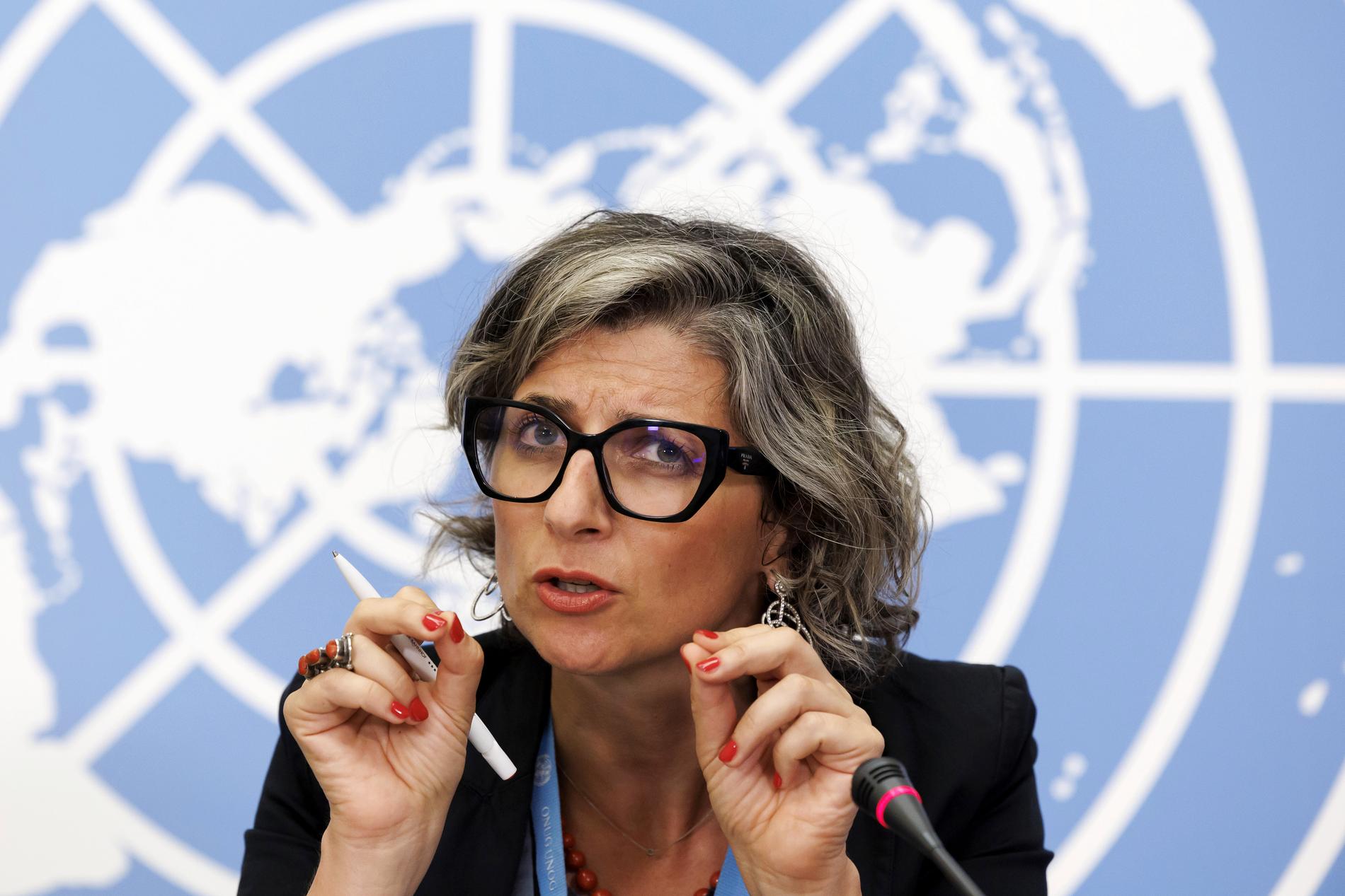 Francesca Albanese, FN:s särskilda rapportör för de ockuperade palestinska territorierna, skriver i en ny rapport att Israel brutit mot lagar i FN:s folkmordskonvention under sitt krig i Gaza. Arkivbild.