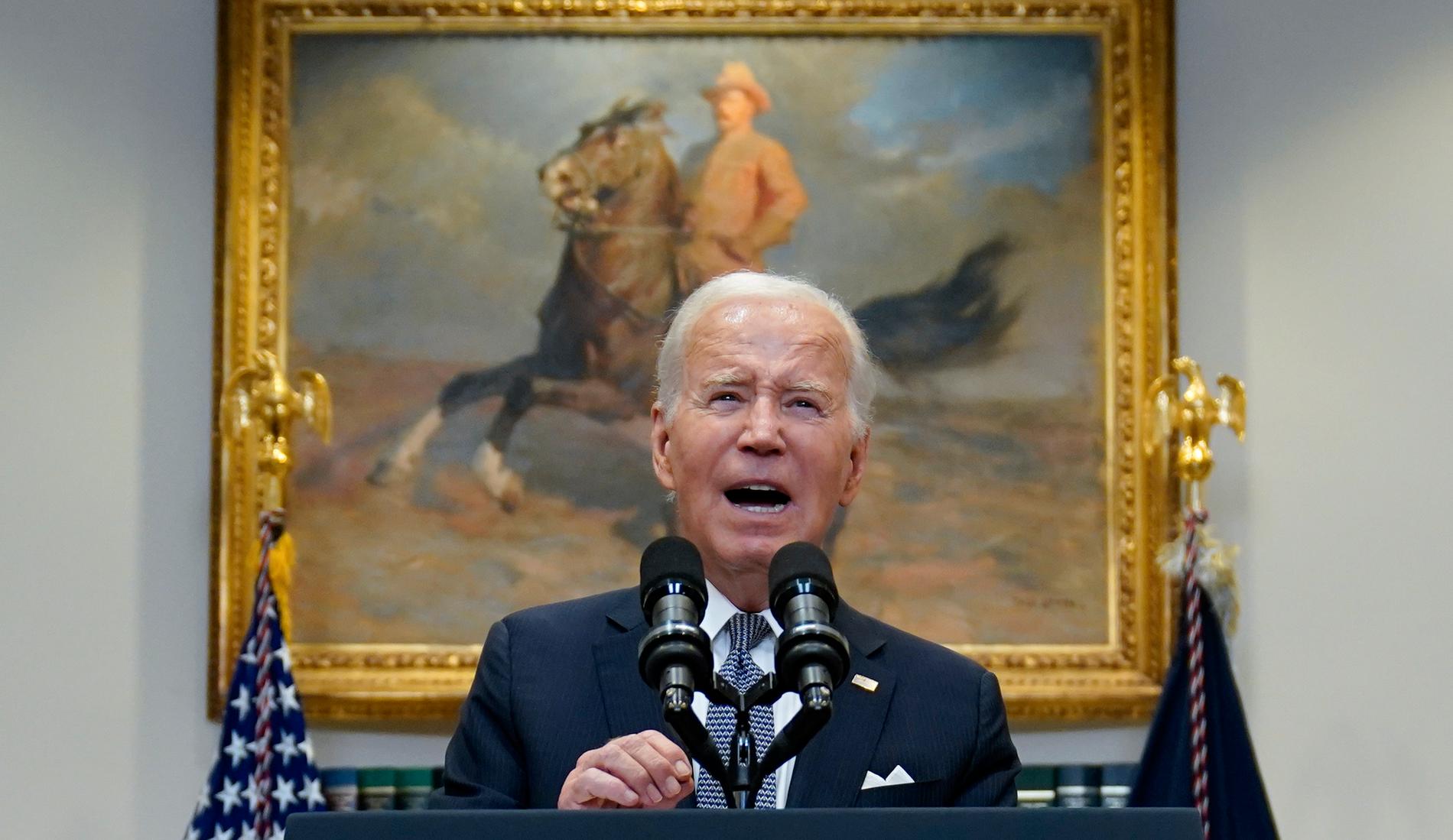 President Joe Biden höll ett tal från Vita huset efter beskedet.