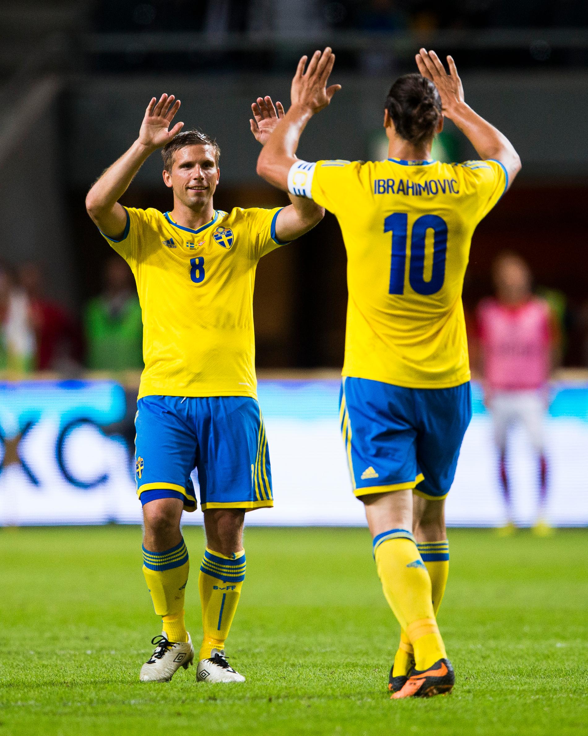 Anders Svensson och Zlatan i landslaget.