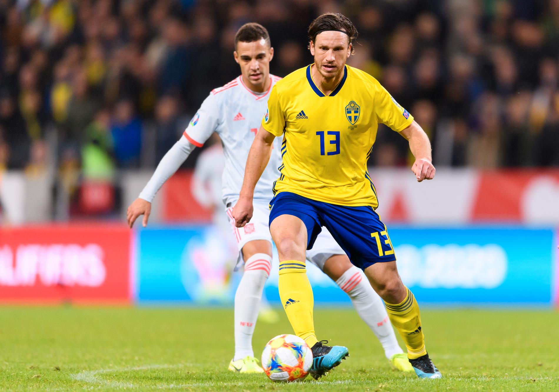 Gustav Svensson i matchen mellan Sverige och Spanien i oktober 2019.