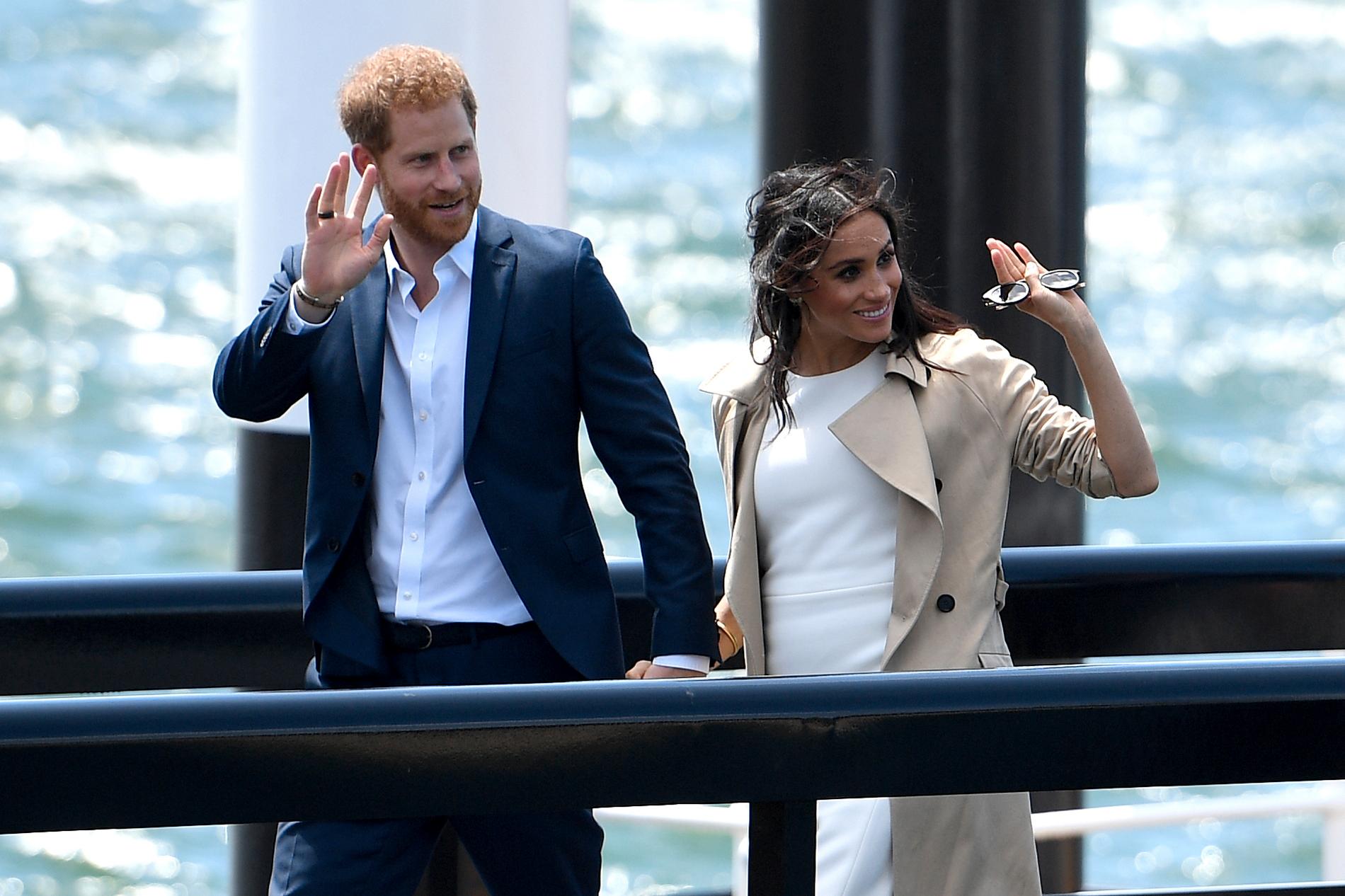 Storbritanniens prins Harry och hustrun Meghan anländer till operahuset i Sydney. Arkivbild.