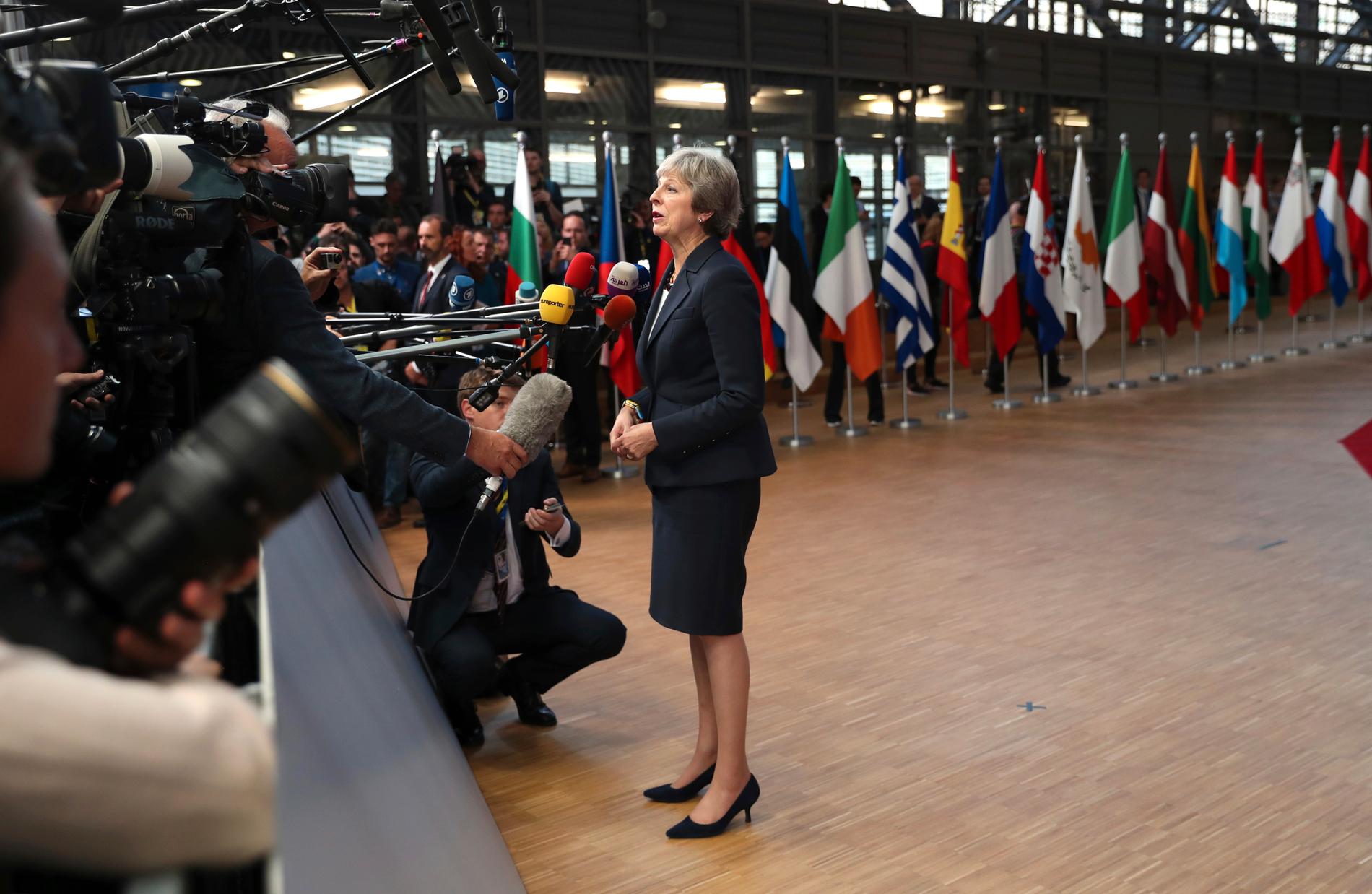 Storbritanniens premiärminister Theresa May i Bryssel.