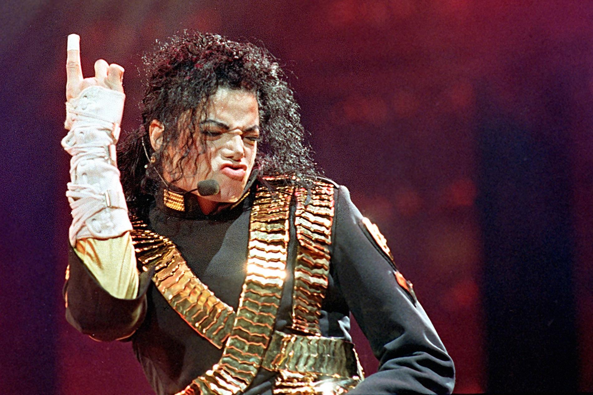 Michael Jackson under "Dangerous"-turnén 1993. Arkivbild.