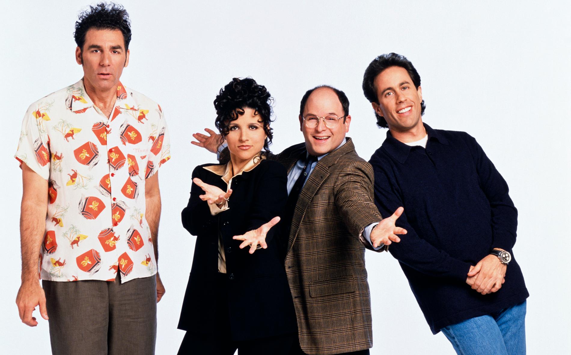 Michael Richards, Julia Louis-Dreyfus, Jason Alexander och Jerry Seinfeld i ”Seinfeld”.