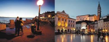 På kvällarna kan man ta mysiga promenader inne i Piran och längs med piren. Staden är K-märkt.