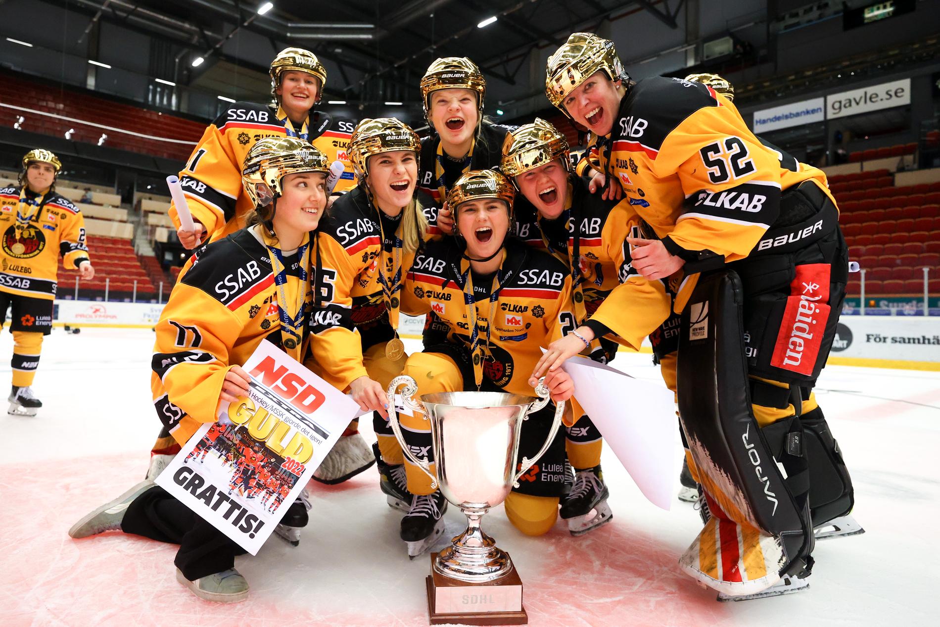 Luleå firar SM-guldet 2022. 