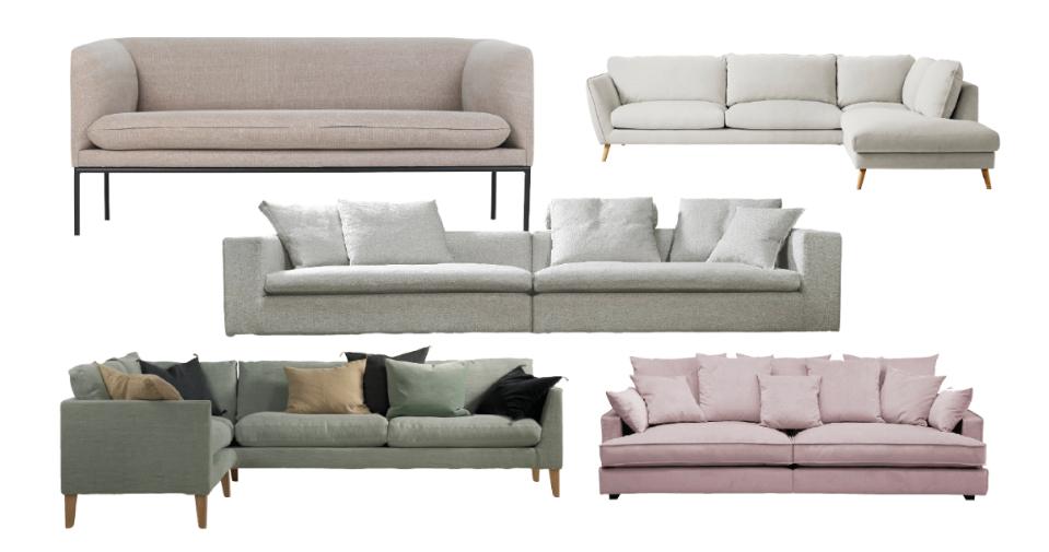 Pastelliga toner på soffan för en soft känsla.