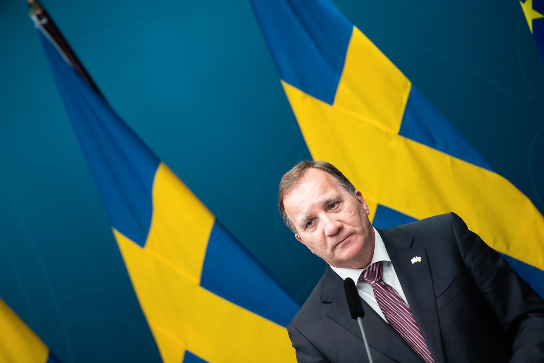 STOCKHOLM 20201022 Statsminister Stefan Löfven under en pressträff om regeringens beslut om skärpta regler för att stävja trängsel på nattklubbar men även om att sittande publik på högst 300 personer ska tillåtas på kultur- och sportevenemang.