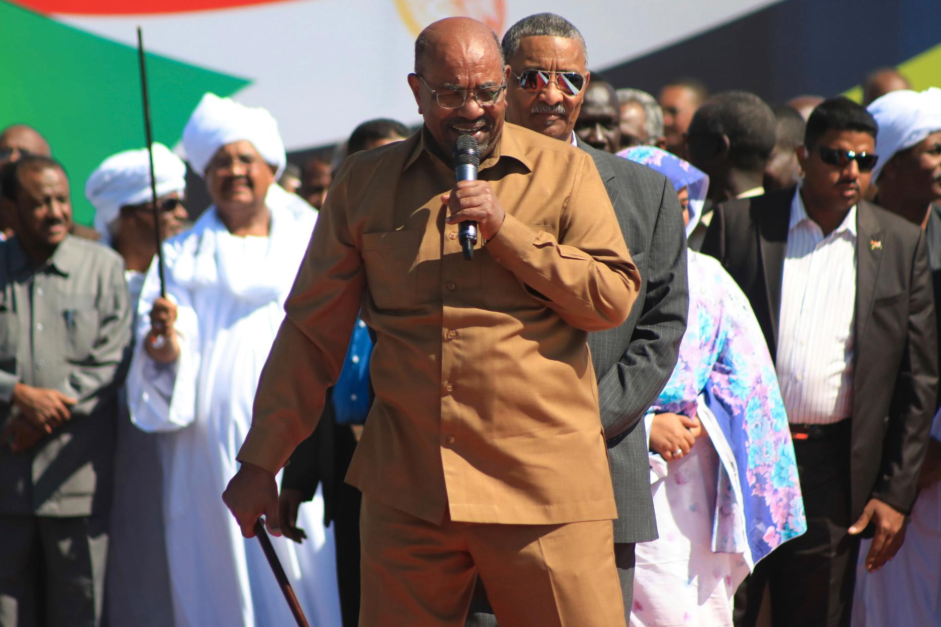 Sudans president Omar al-Bashir talar i huvudstaden Khartoum tidigare i januari.