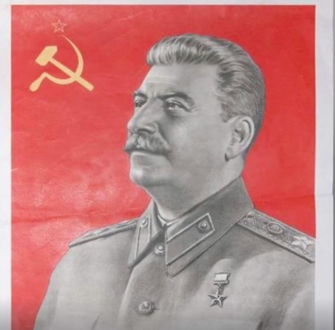 Bilden på Josef Stalin. 