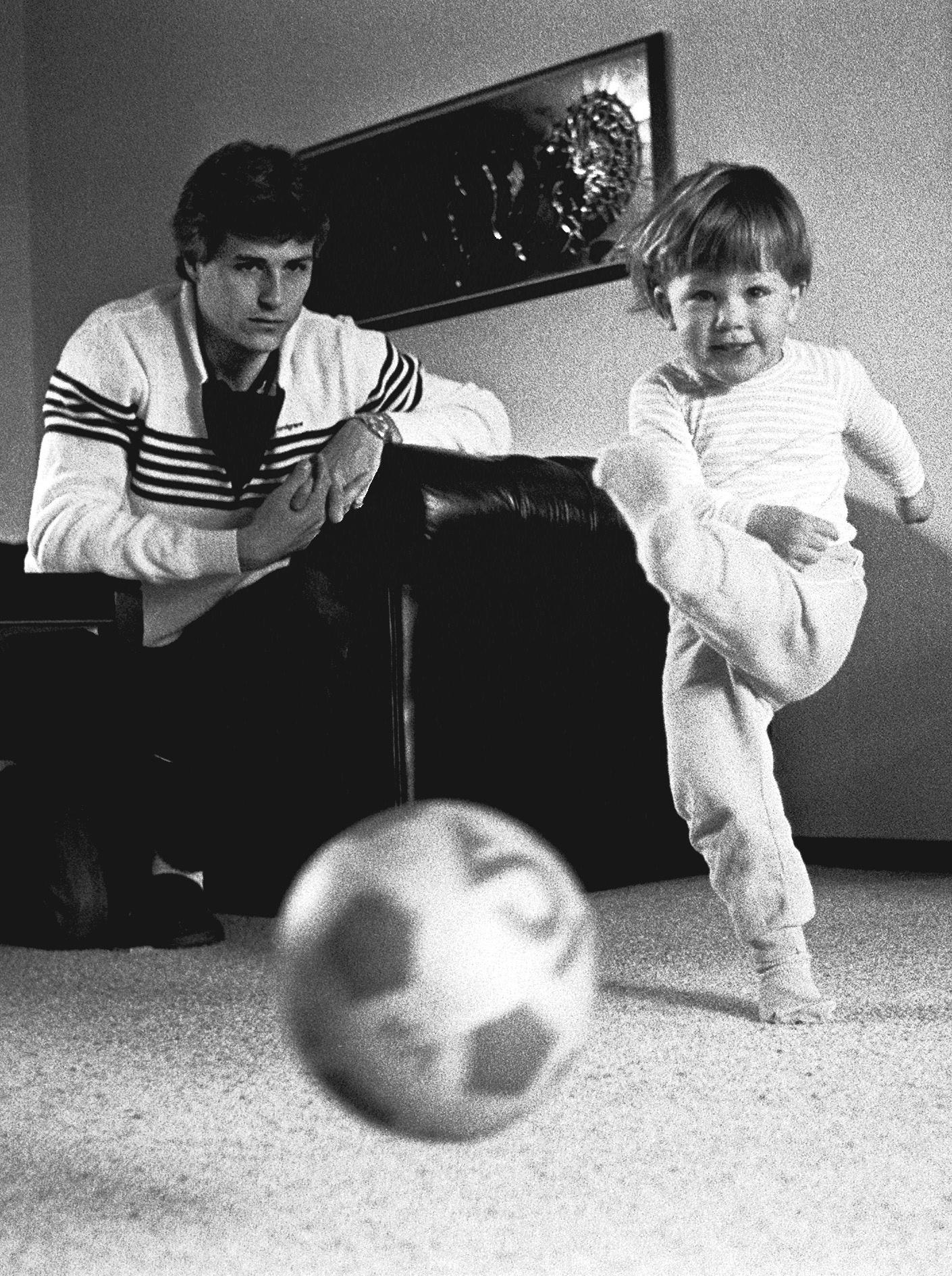 Glenn och Tobias Hysén 1984.