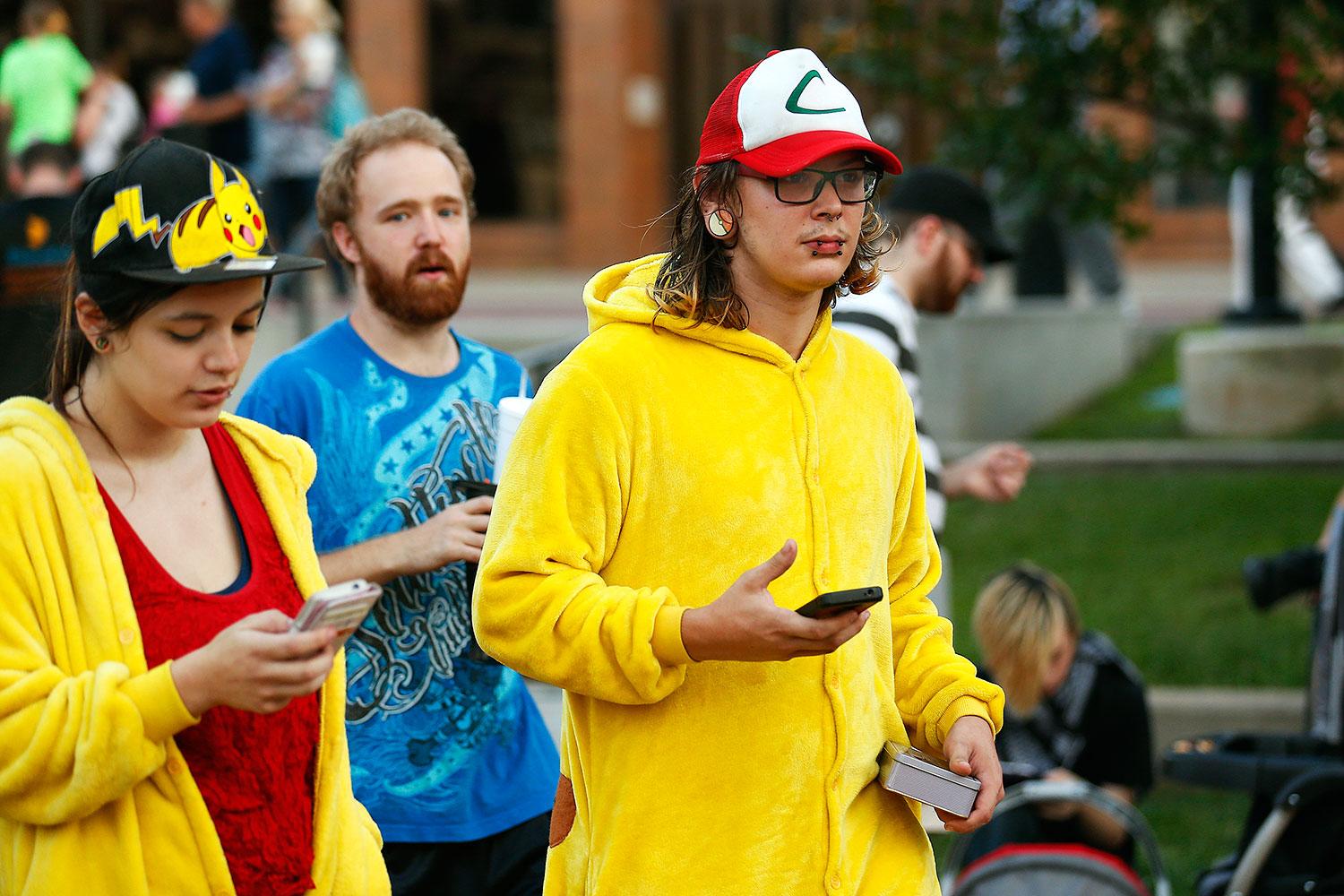 Pokémon Go-spelare i Springfield, USA.