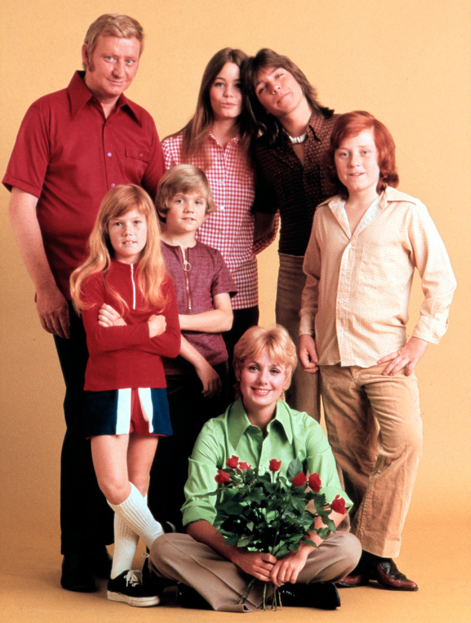 ”The Partridge family”, David Cassidy trea från vänster spelade rollen som Keith Partridge.