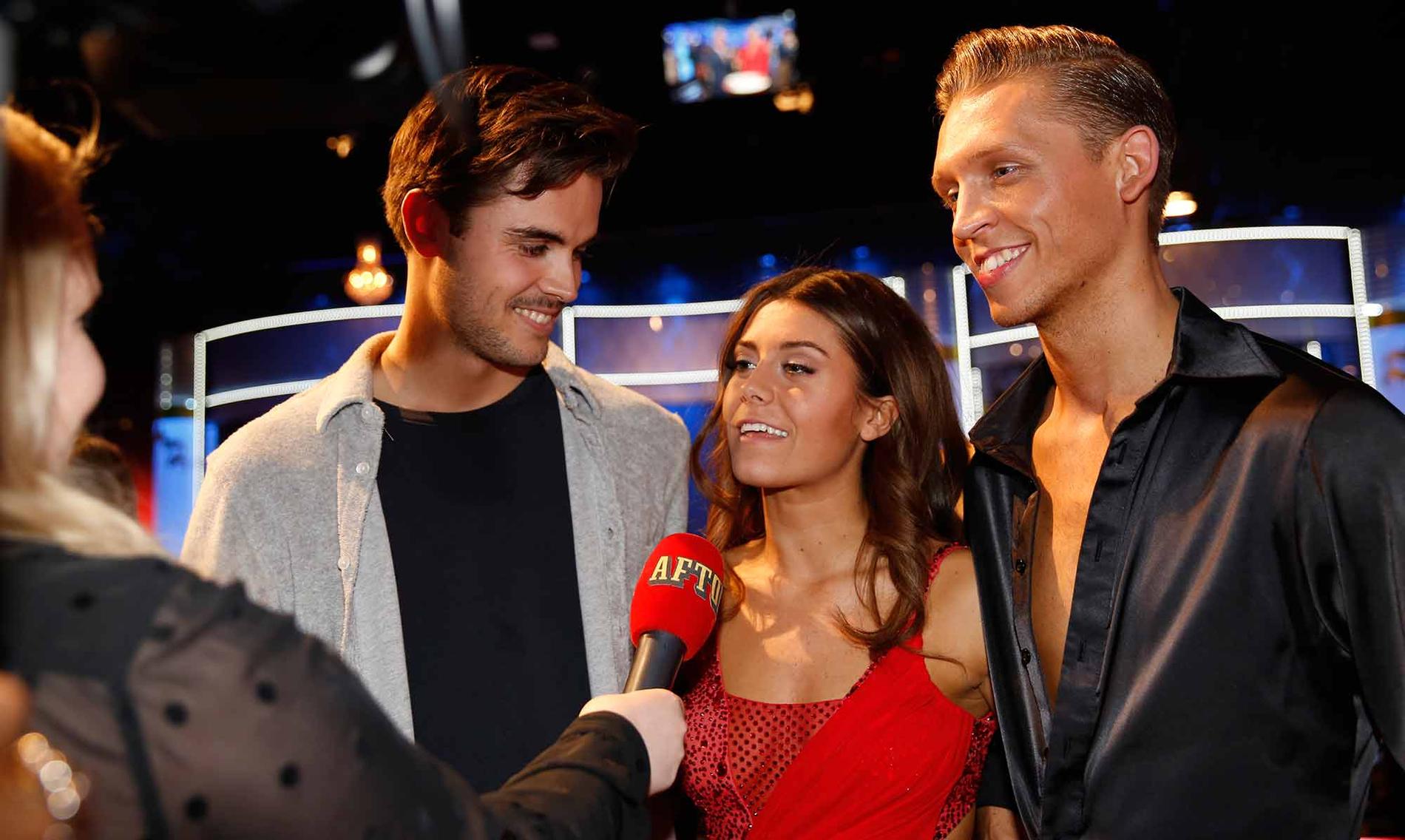 Bianca Ingrosso med pojkvännen Phillipe Cohen (till vänster) och danspartnern Alexander Svanberg.