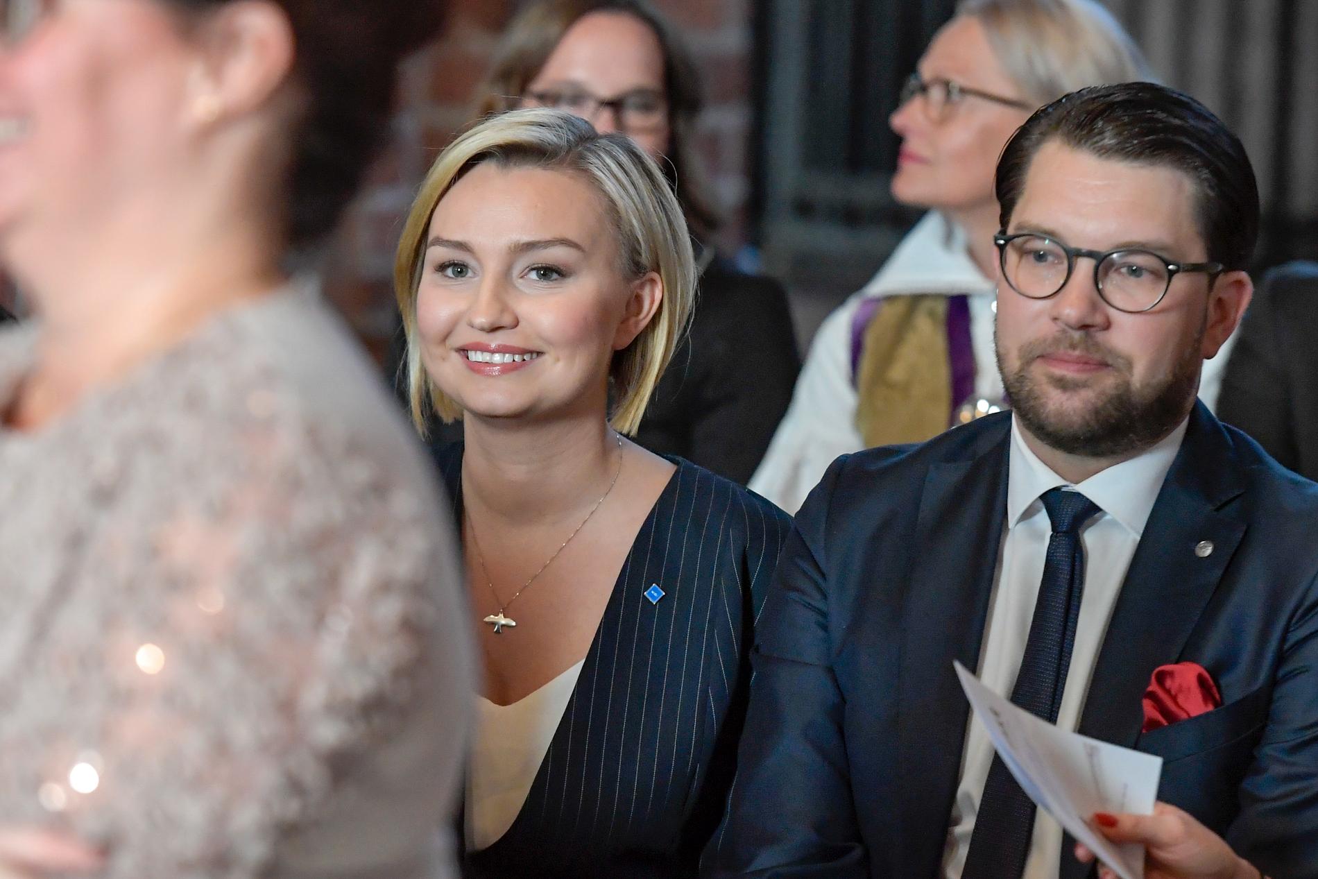 Kristdemokraternas partiledare Ebba Busch Thor (KD) och Sverigedemokraternas partiledare Jimmie Åkesson (SD). Arkivbild.