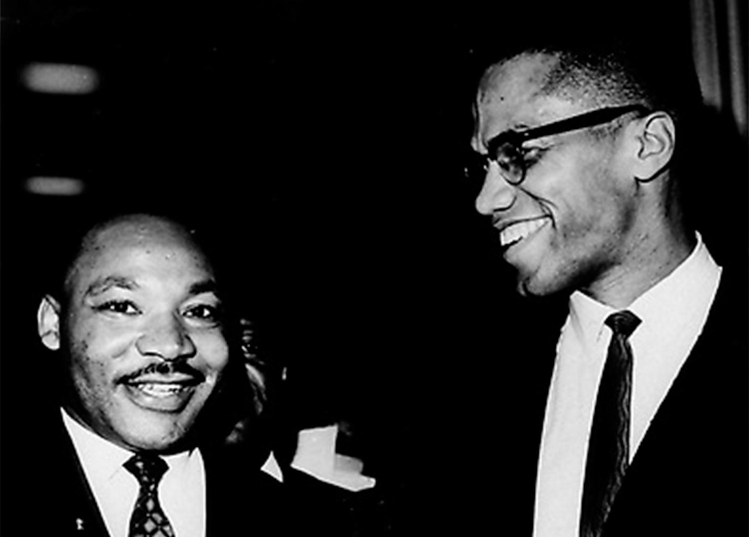 Malcolm X med Martin Luther King.