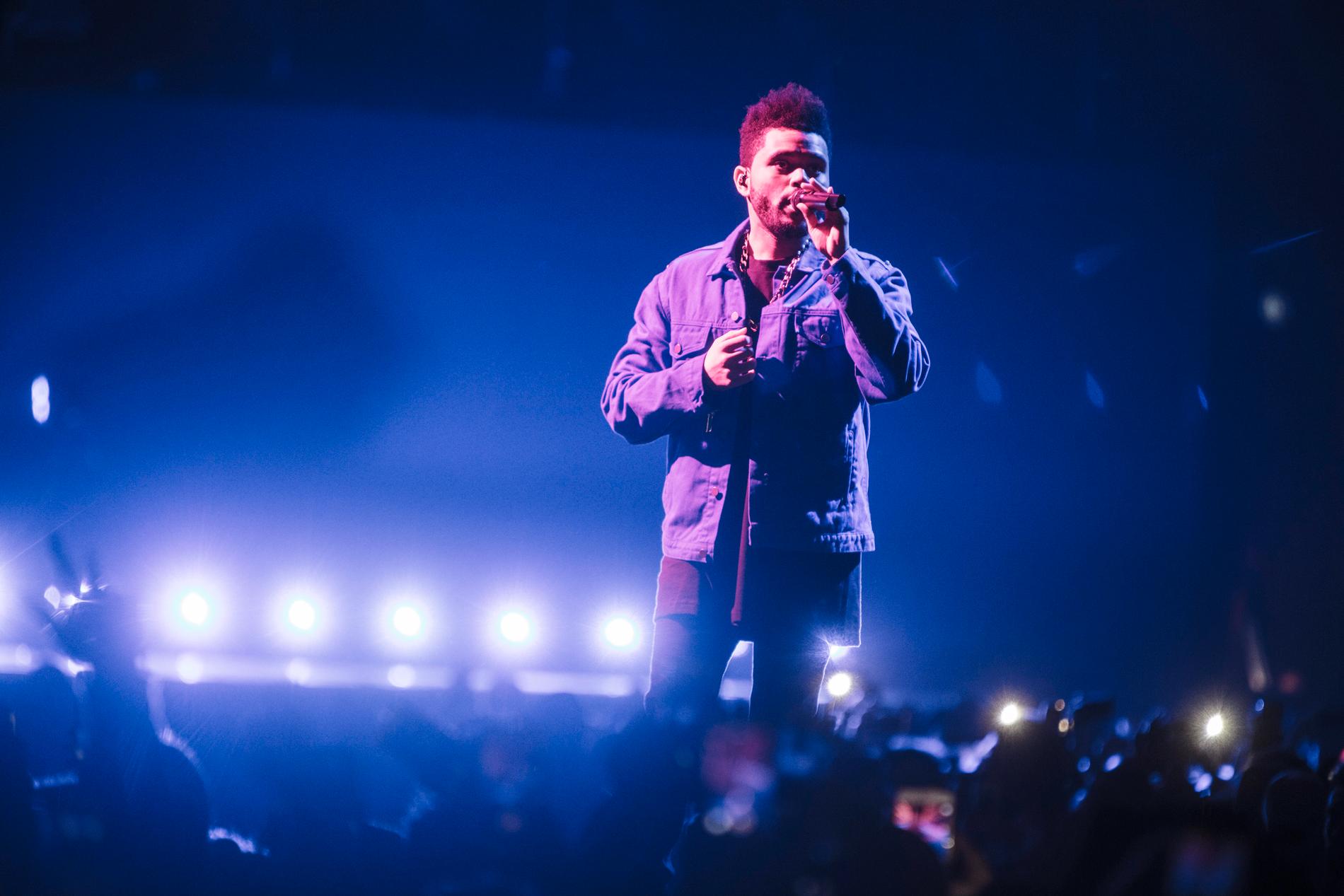 The Weeknd på scenen i Globen.