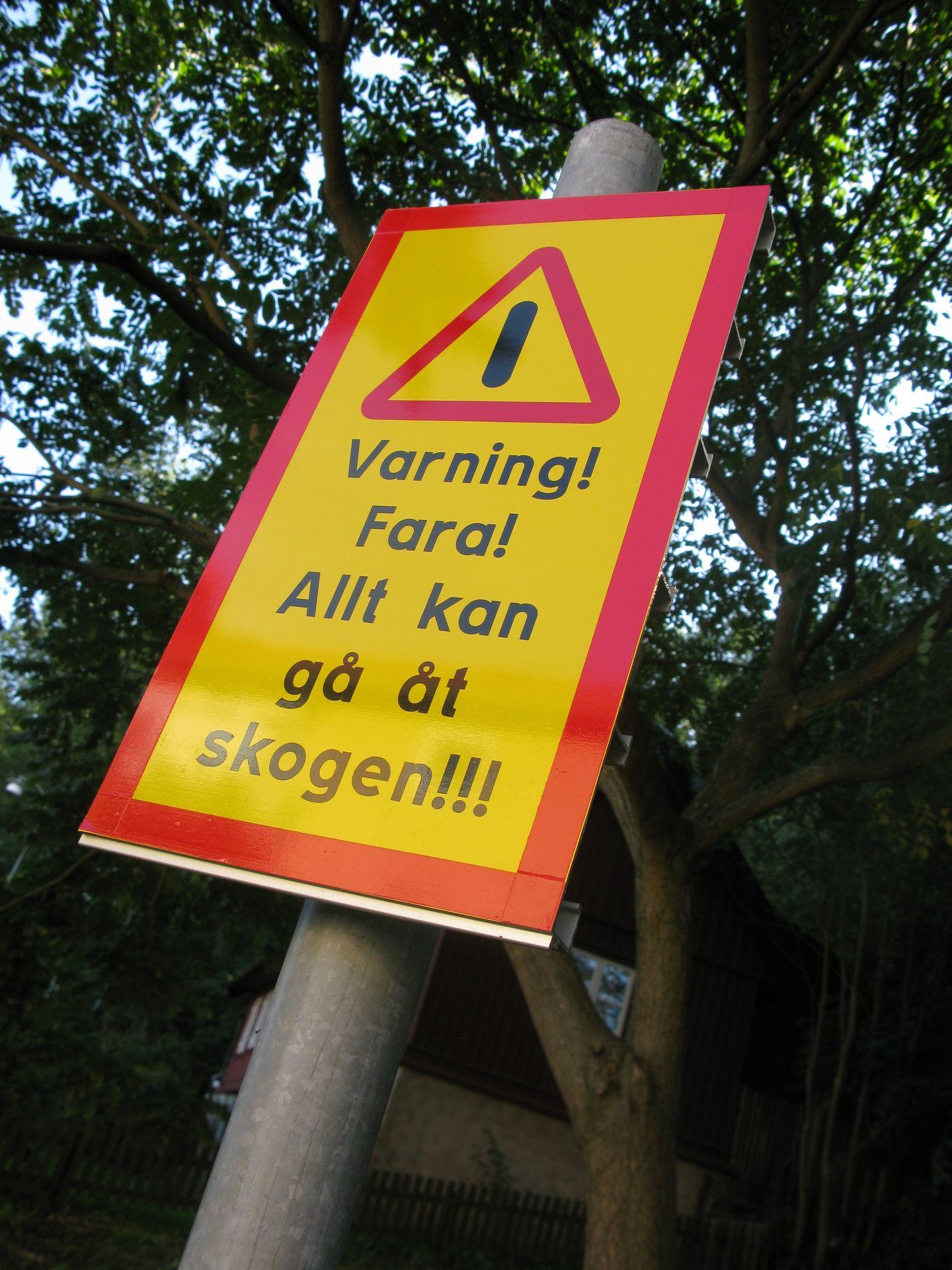 Domedagsprofetia. "En skylt i Göteborg. Vet ej vad de var för fara den varnade för", skriver Mattias.