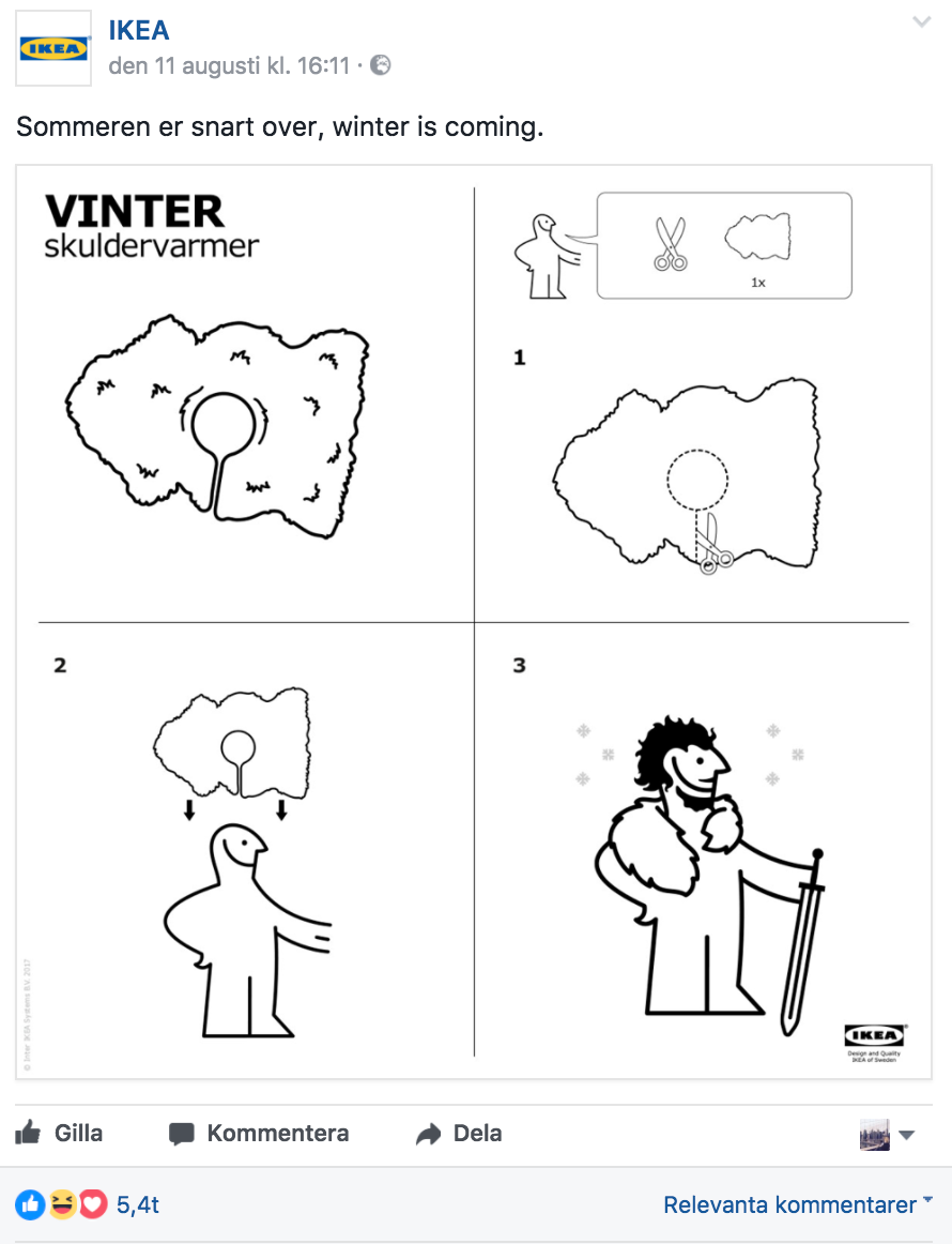 Ikea gör mattreklam med hjälp av ”Game of thrones”