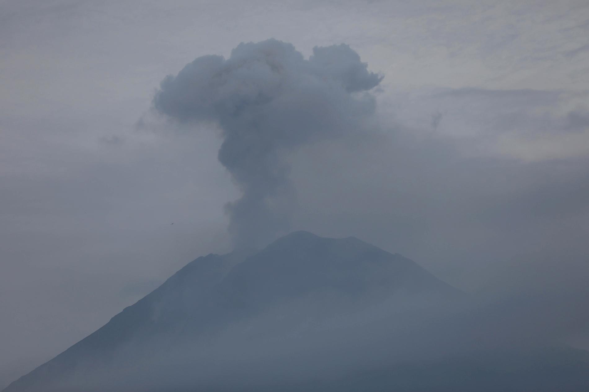 Vulkanen Semerus utbrott på lördagen.