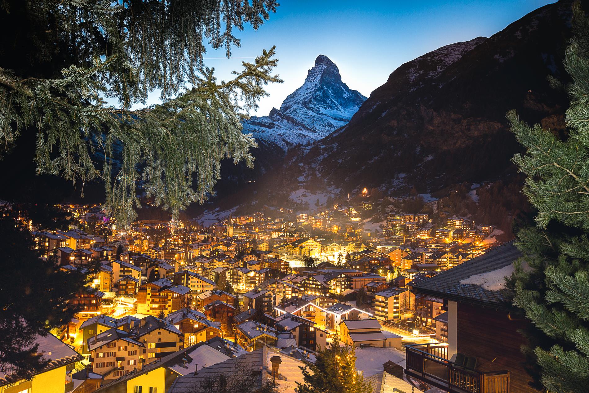 Zermatt bjuder på vackra utsikter över Matterhorn. 