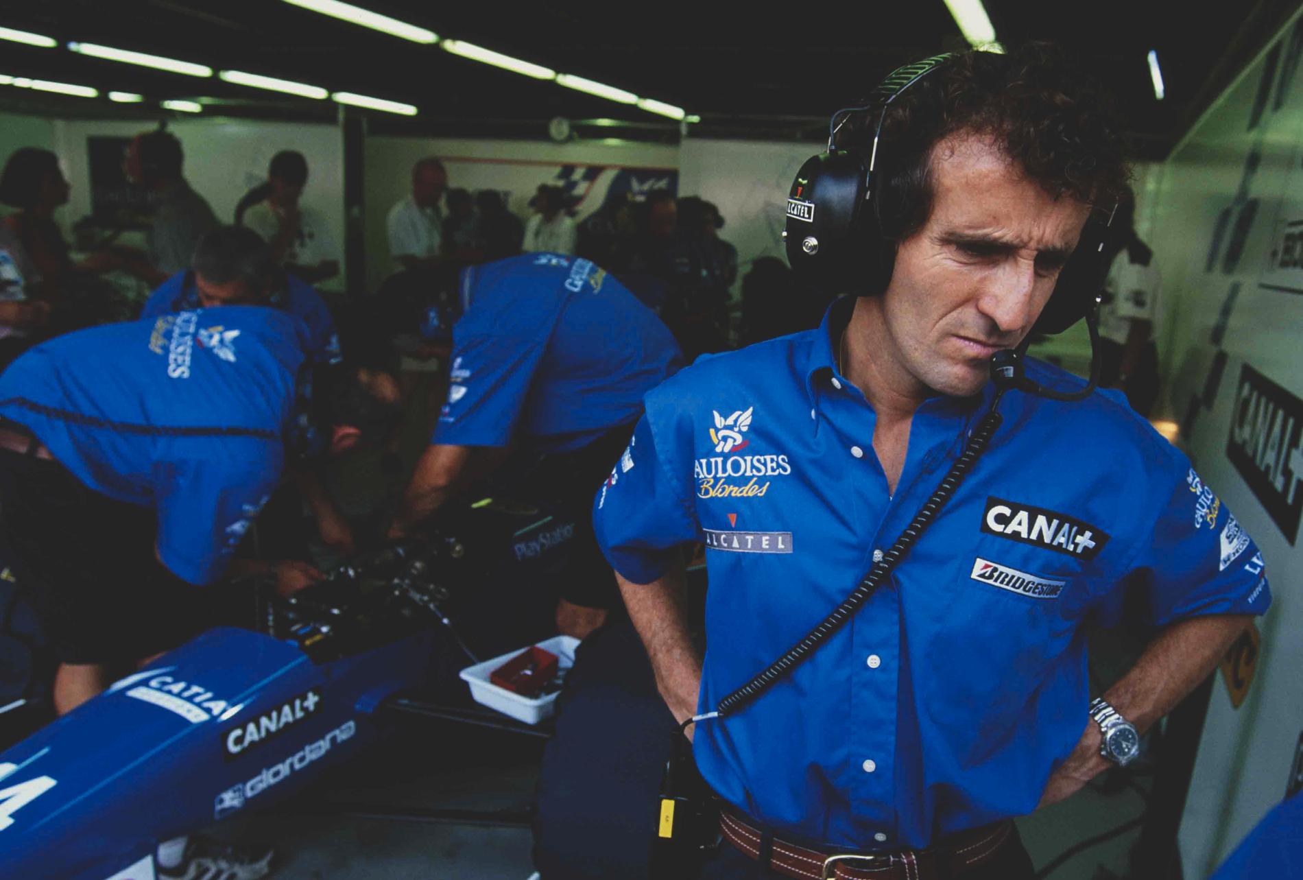 Alain Prost med sitt team 1997.