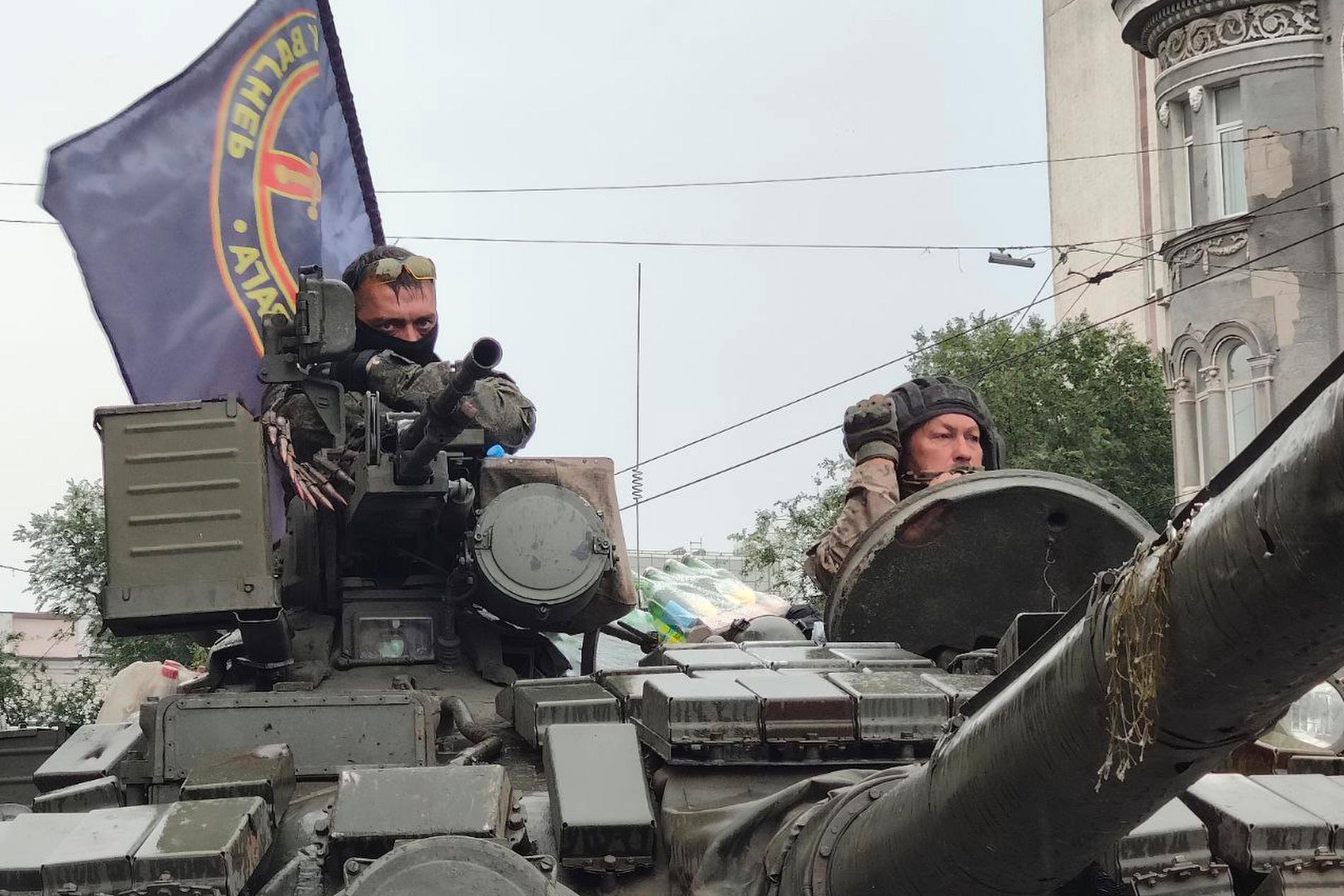 Wagnersoldater i den ryska staden Rostov-na-Donu.