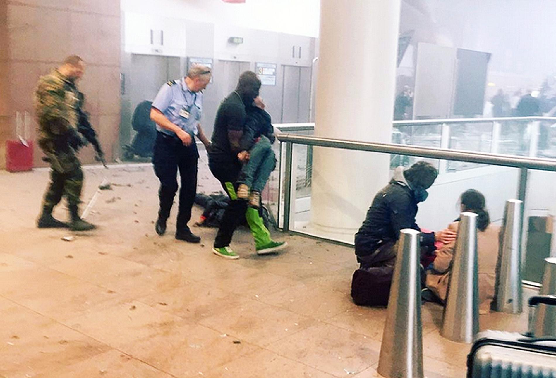 Terrorattack mot  Zaventemflygplatsen i Bryssel.