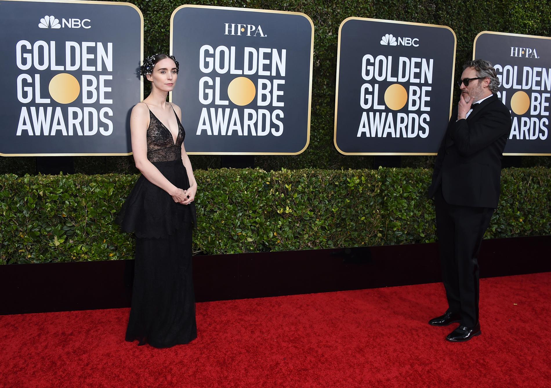 Rooney Mara och Joaquin Phoenix Golden Globe-galan i vintras. Arkivbild.