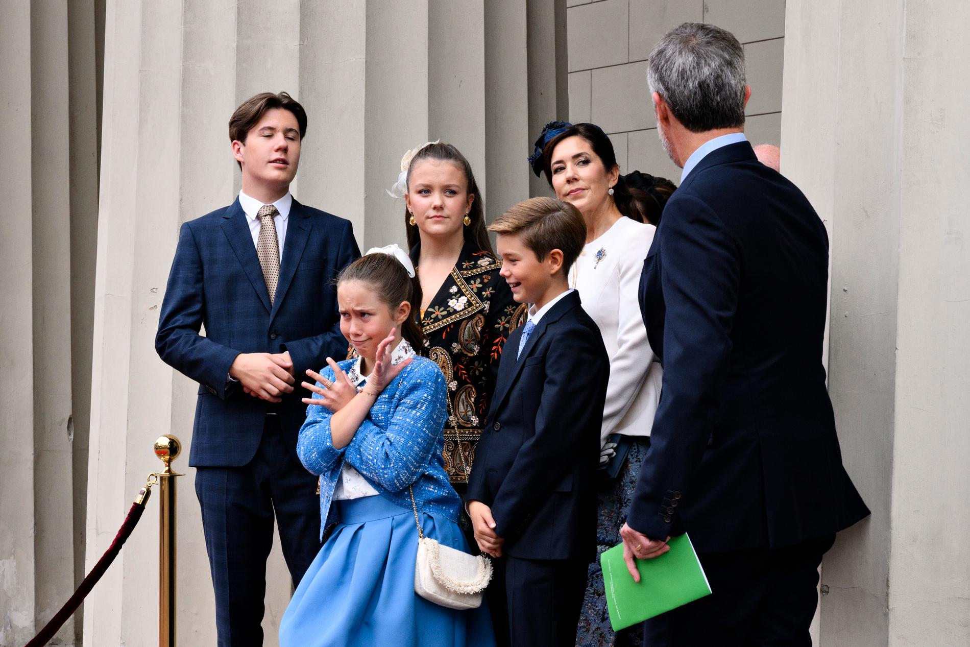 Kronprins Fredrik och kronprinsessan Mary och deras barn Christian, Isabella, Vincent och Josephine.