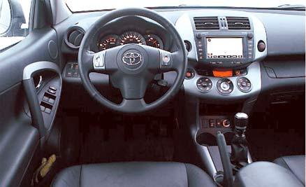 Fin styrkänsla även i Toyota Rav 4, men komforten är inte lika fin som i de andra jeeparna.