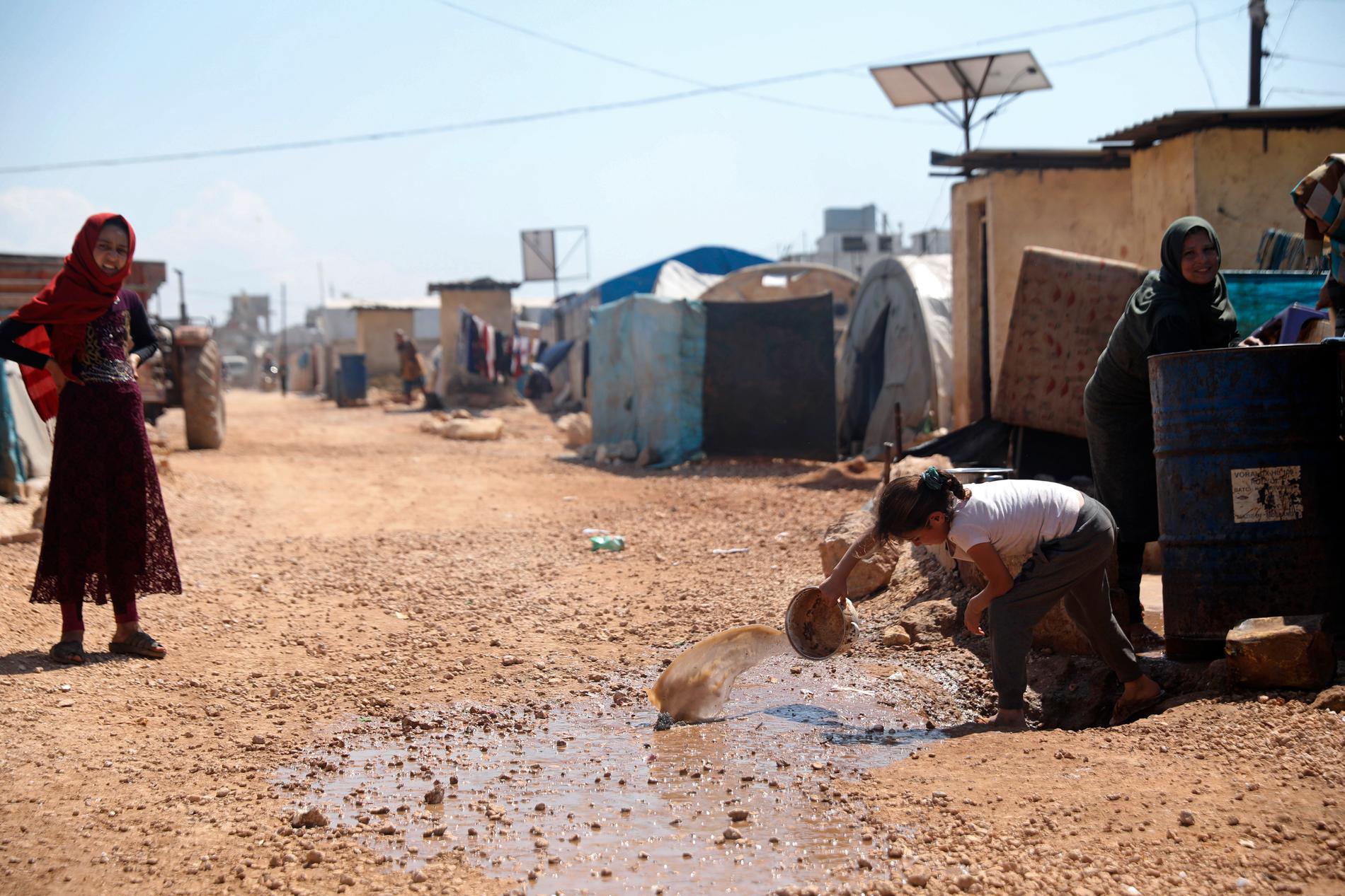 Flyktingar i Atma i norra Syrien. Arkivfoto.