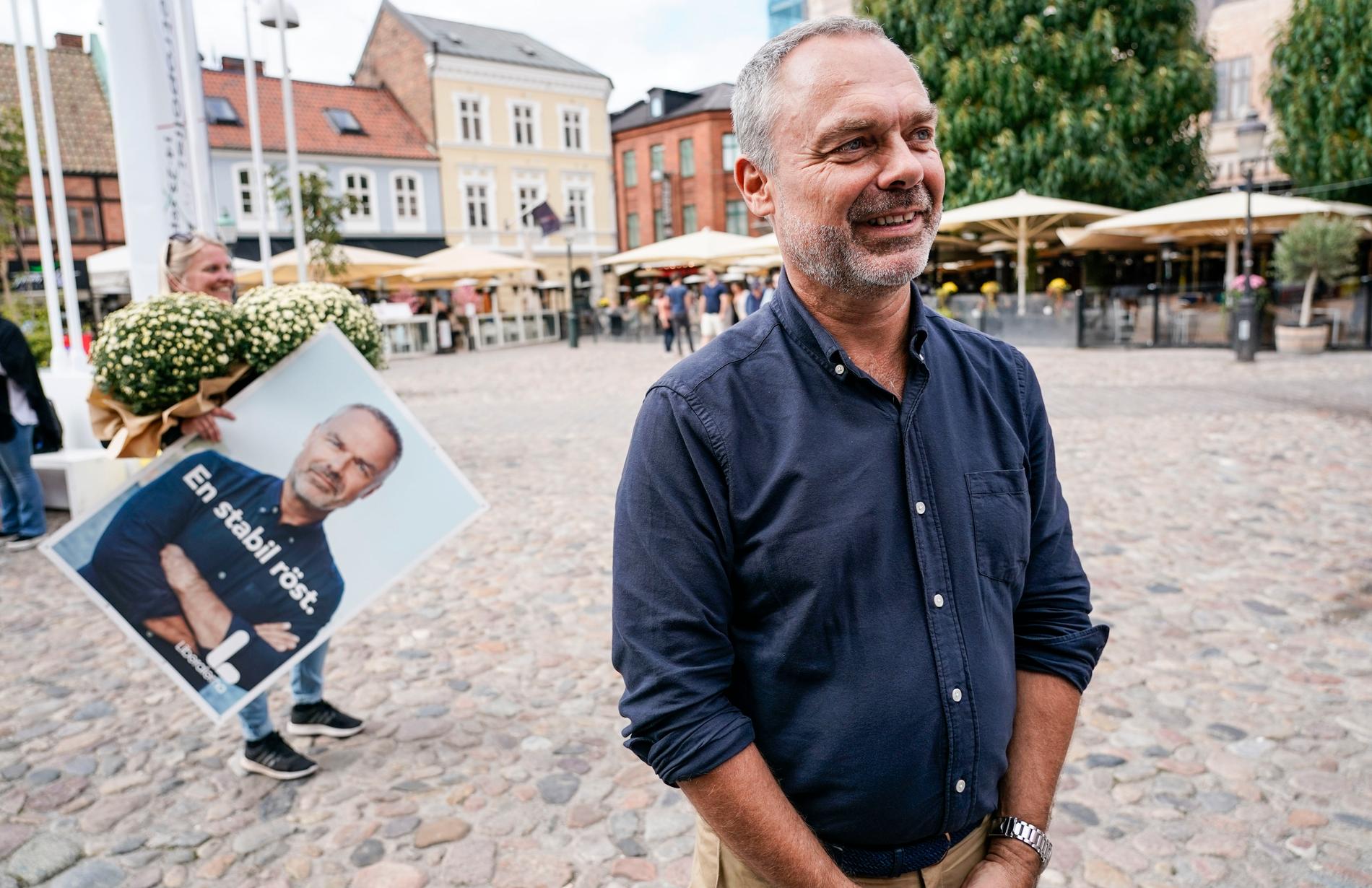Liberalernas ledare Jan Björklund kampanjar inför valet 2018. Arkivbild.