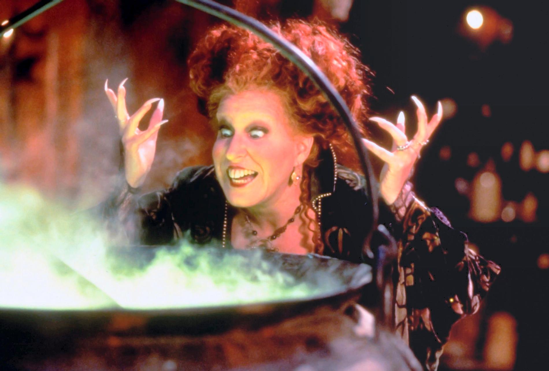Bette Midler spelade huvudrollen i "Hocus pocus": Pressbild.