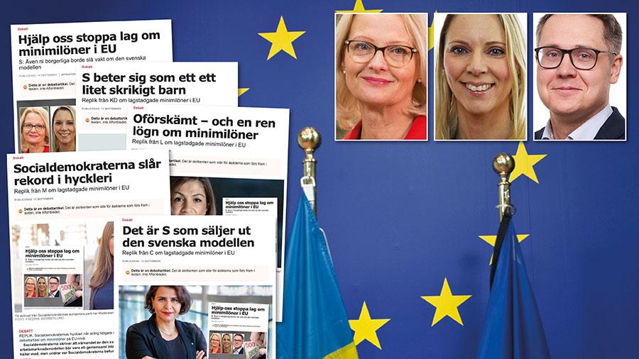 Ursula von der Leyen har hittills gett oklara besked om minimilön ska bli lag eller ej. Så i stället för att träta, låt oss på bred front tillsammans agera så att ett kommande initiativ kring minimilöner från EU-kommissionen inte på något sätt äventyrar den svenska modellen. Slutreplik från S i EU.