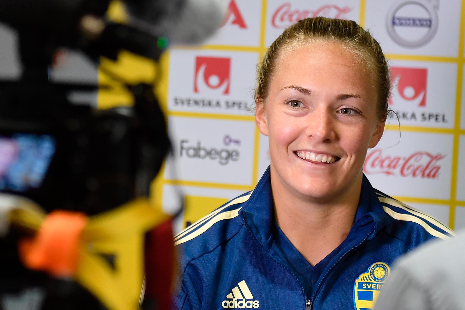 Magdalena Eriksson i landslagströjan.