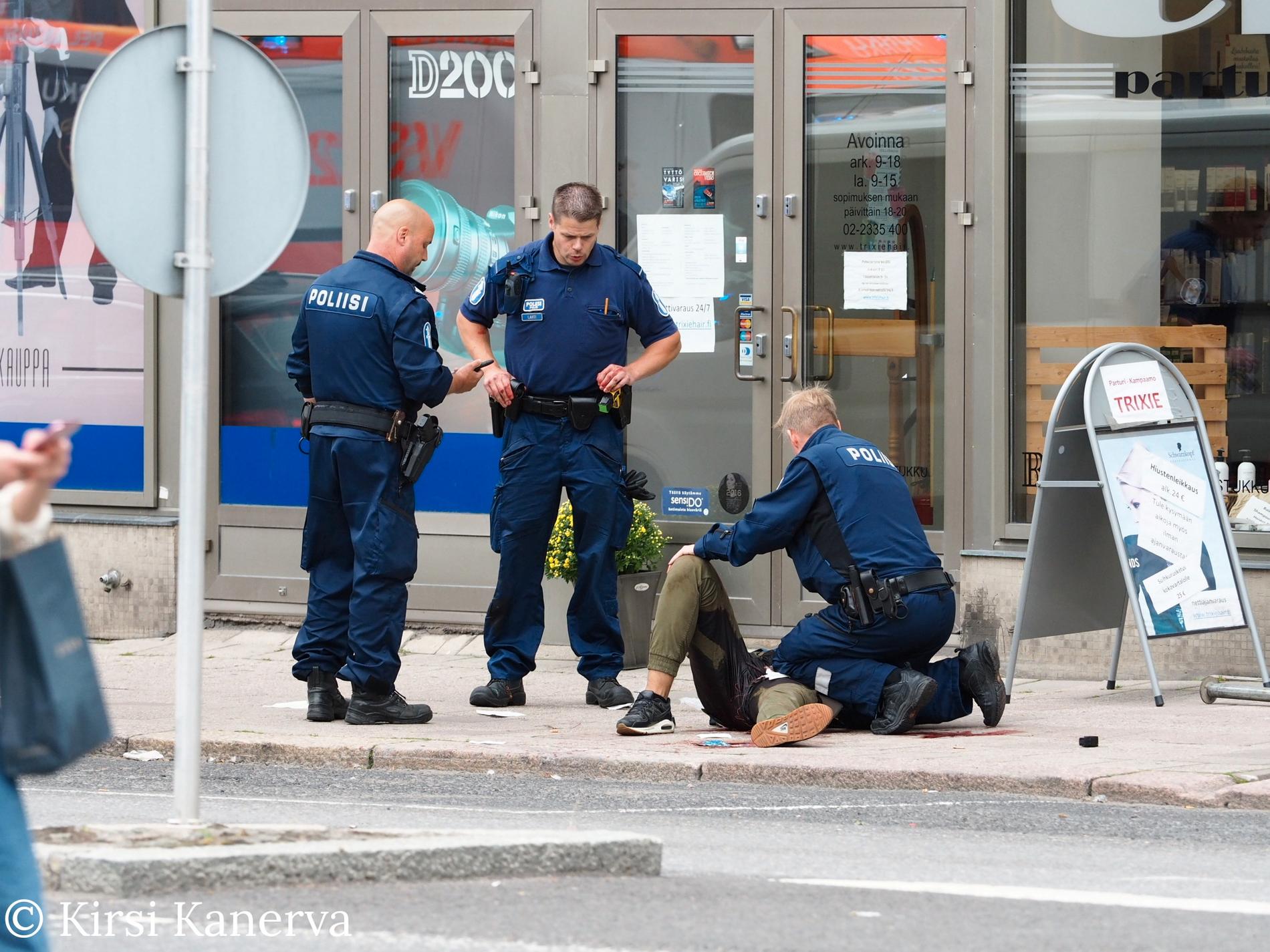 Den misstänkta gärningsmannen omhändertogs av den finska polisen