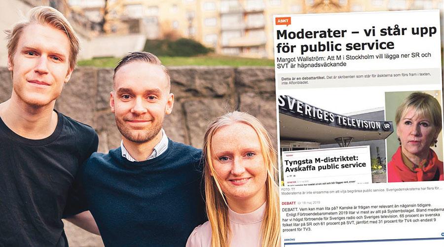 Att avskaffa public service stärker samhällets skydd mot politiker som inte respekterar den fria, oberoende median, skriver Carl Nordblom, Joanna Lewerentz och Oliver Rykatkin, Muf Stockholm.