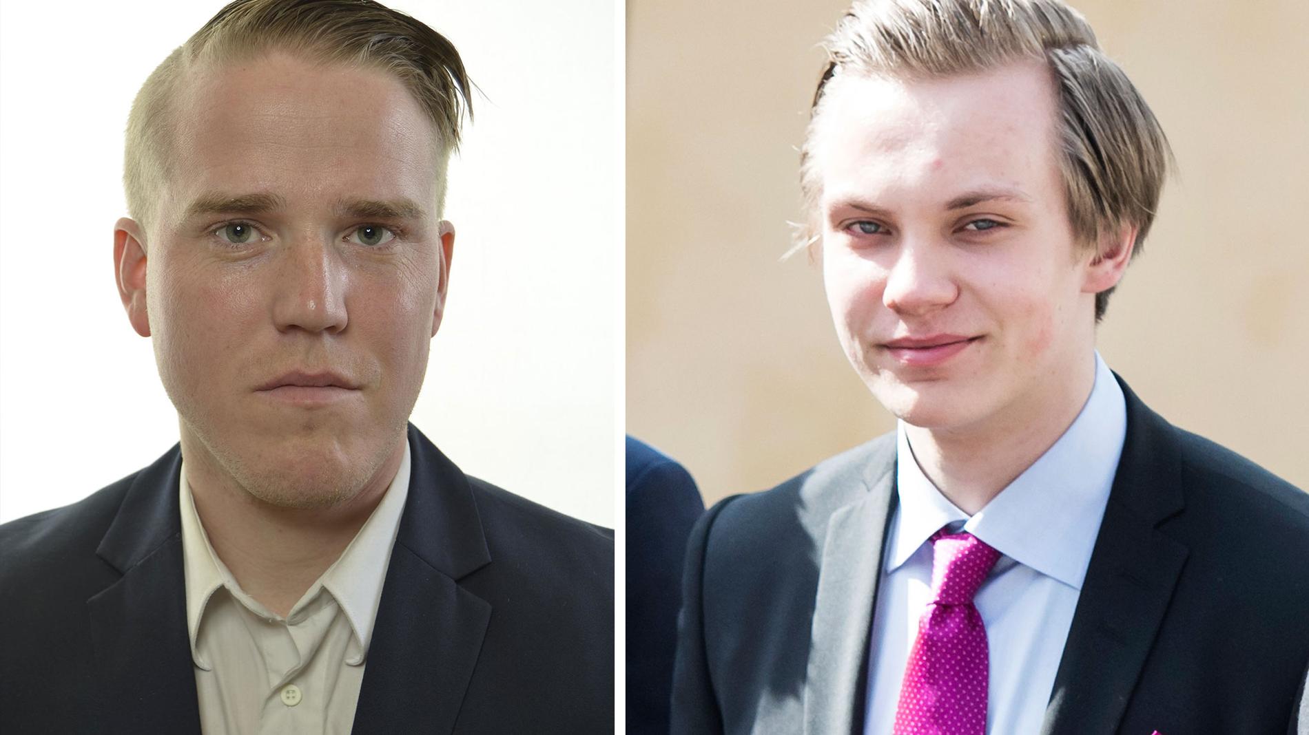 Sverigedemokraterna Jeff Ahl (till vänster) och Tobias Andersson (till höger)