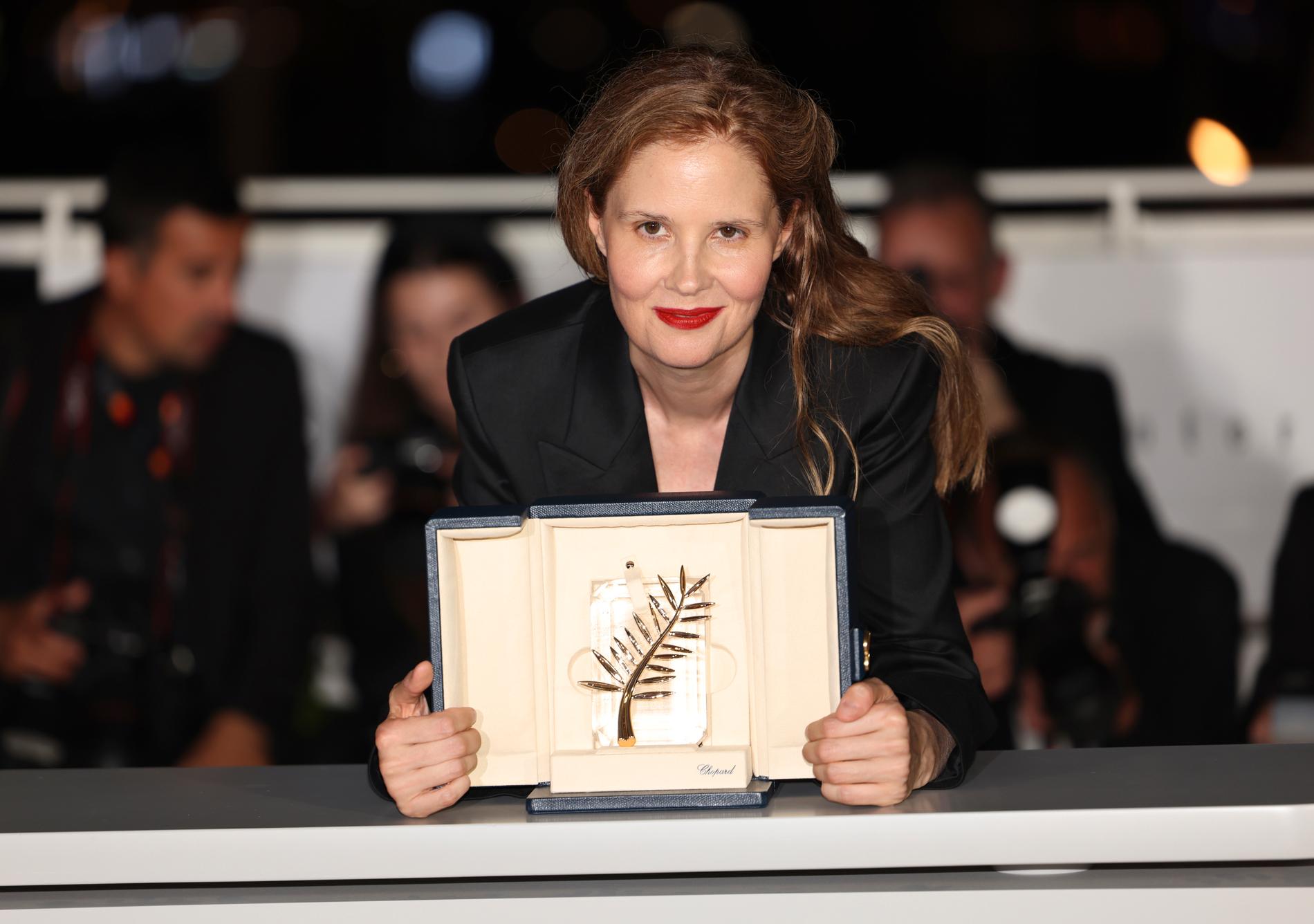 Justine Triet höll ett omdebatterat vinnartal när hon tog emot Guldpalmen i Cannes.