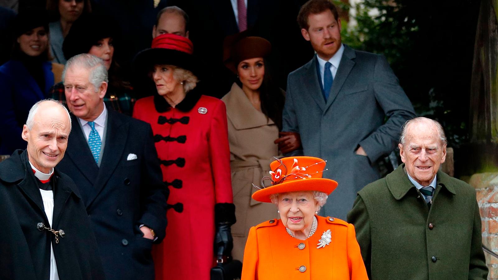 Delar av brittiska kungahuset med drottning Elizabeth i spetsen.