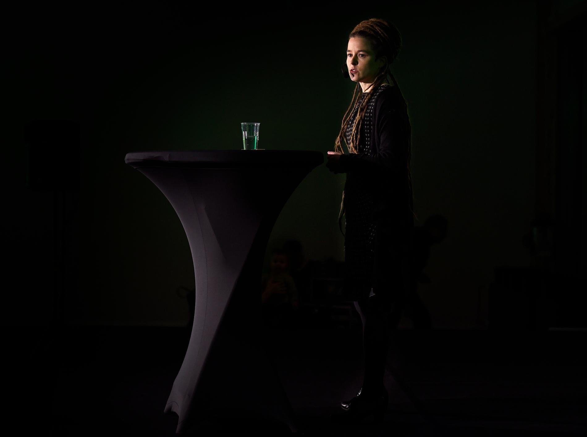Miljöpartiets kommun- och landstingsdagar i Sundsvall. Partisekreteraren Amanda Lind.