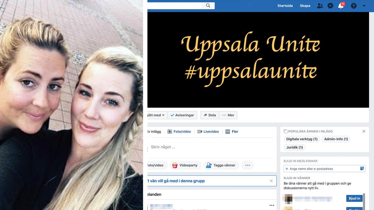 Charlotte da Silva och Ida Lundén ligger bakom succégruppen Uppsala Unite på Facebook.