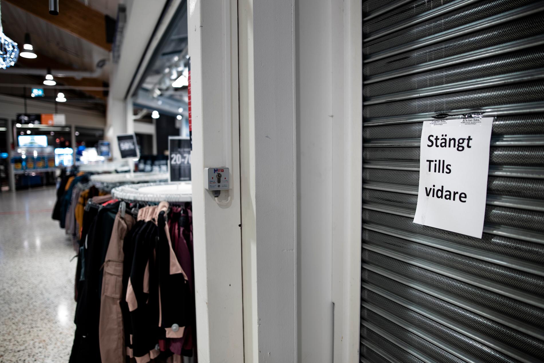 Flera av butikerna i Nordby Shoppingcenter har stängt igen under pandemin på grund av att de haft för lite kunder.